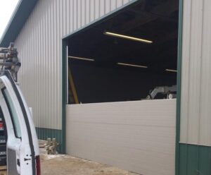 partially installed door for pole barn