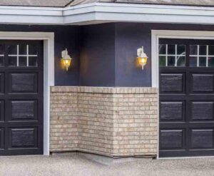 black residential garage doors